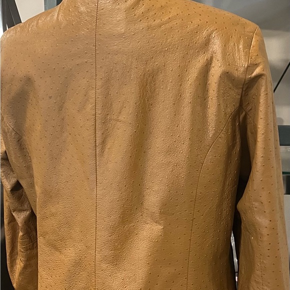 Stunning GENUINE LEATHER (ostrich) EXPRESS SIZE 9/10 VERSATILE JACKET - Picture 9 of 15